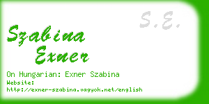 szabina exner business card